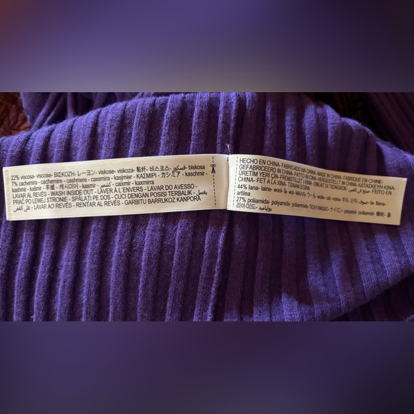 NWT Massimo Dutti Long Sleeve Purple Sweater Sz. XL - Picture 6 of 6